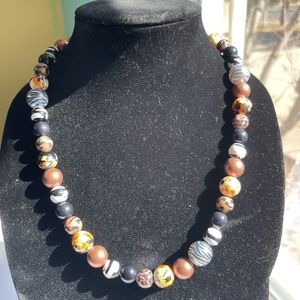 ➷ 5/$25 Hand Beaded Animal Print Necklace on Elastic Cord